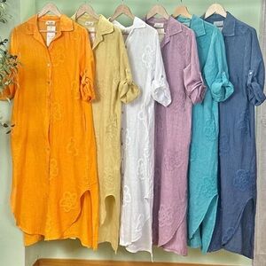 Puro Lino Made in Italy 100% Linen Maxi Dress